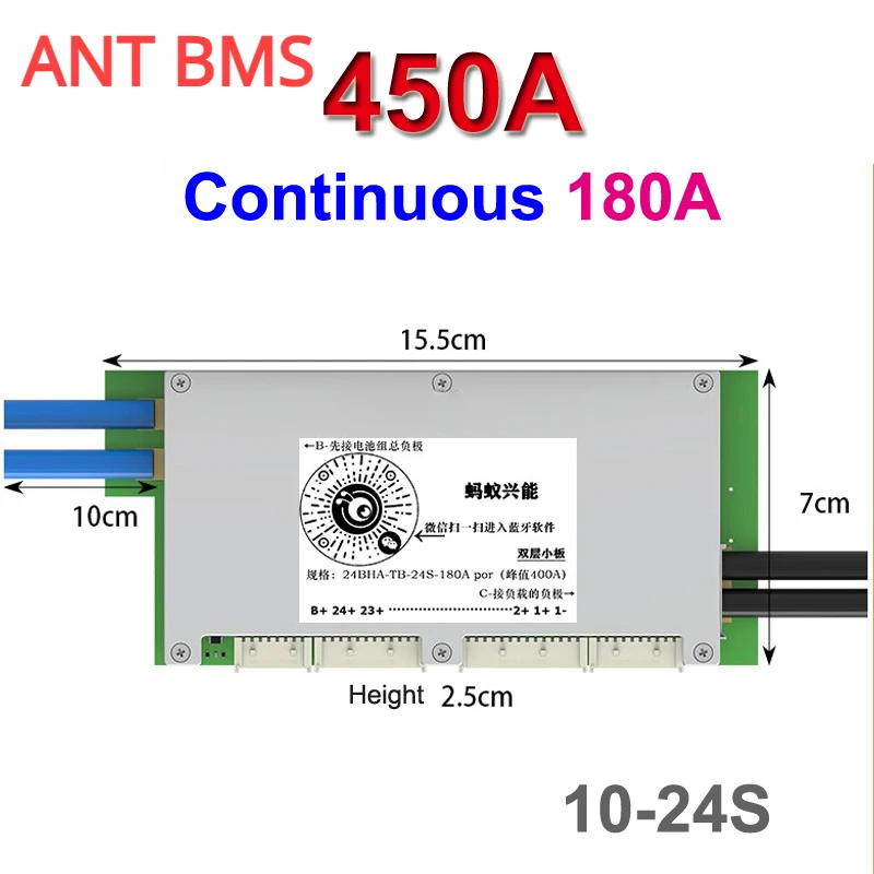 Smart Bms 24S 200A Bluetooth Lifepo4 - Carte de protection et d'équilibrage Bluetooth