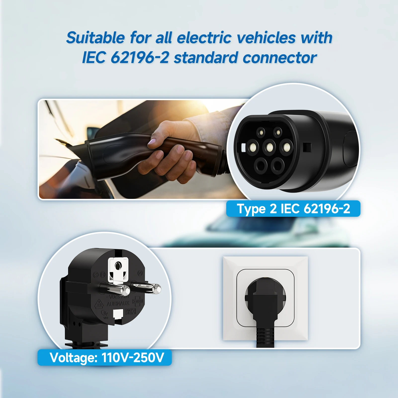 Chargeur EV portable Puppyfc 3 - Type 2 Portable Ev Charger 11Kw Cee avis et prix